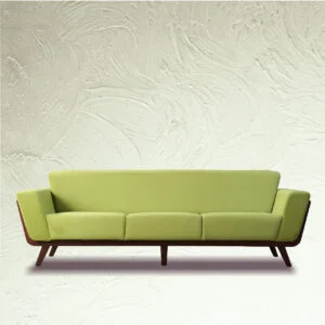 Green three seater sofa